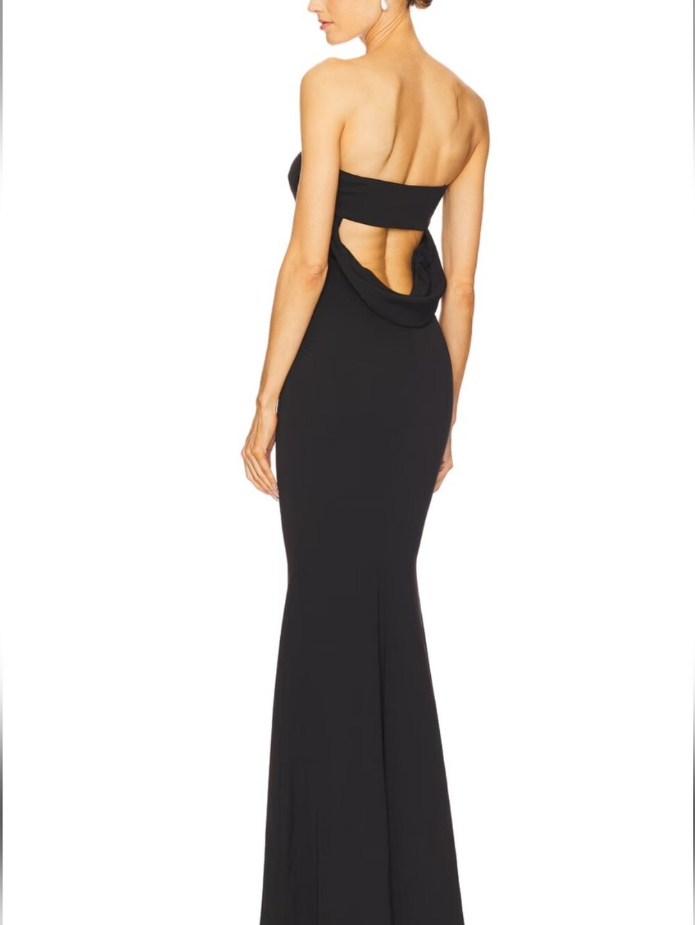 Katie May Black Mary Kate Strapless Back Drape Gown size XS great condition